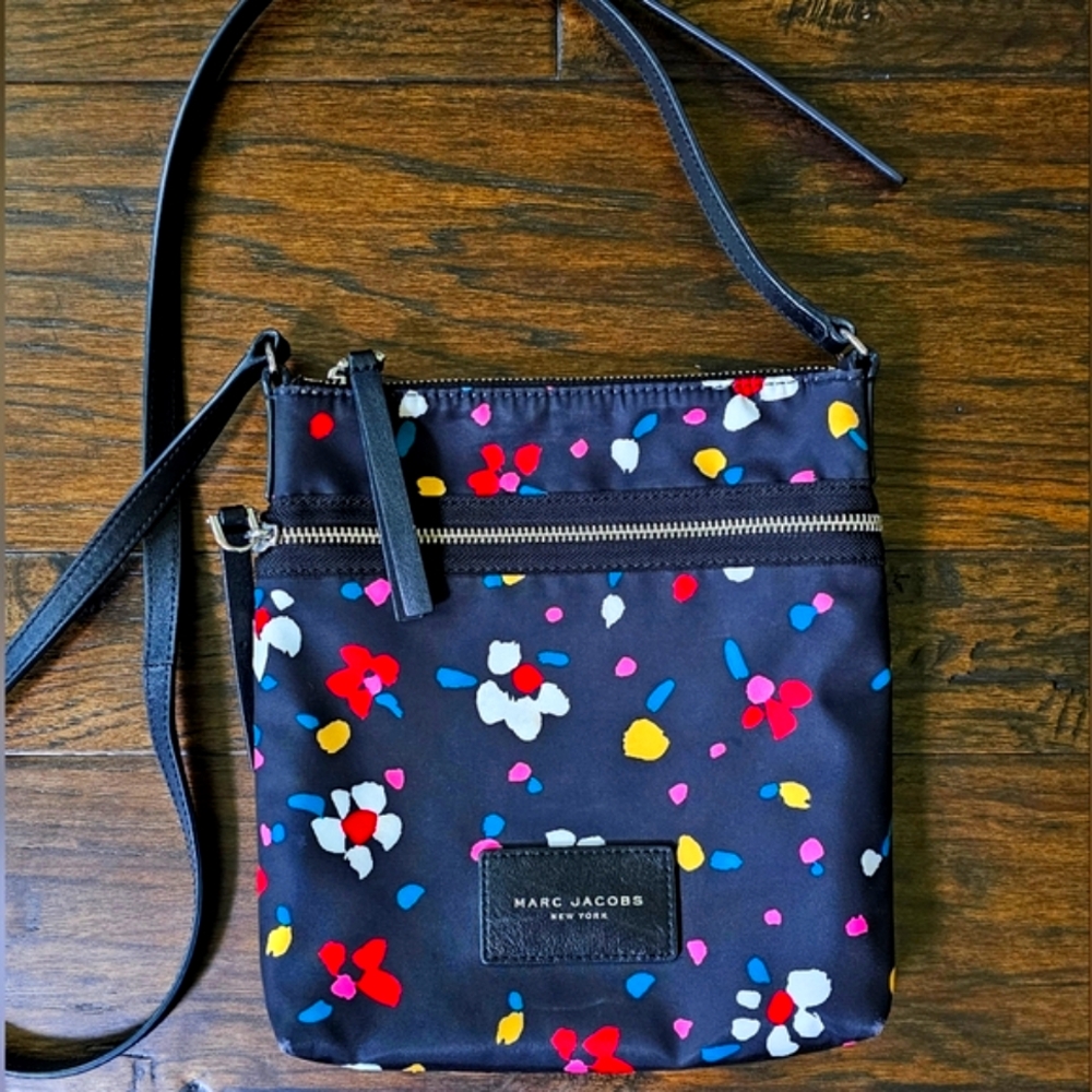 Marc Jacobs Black Floral Crossbody Bag